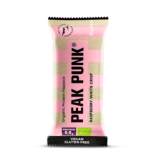 PEAK PUNK Bio Oast Protein Flapjack - Raspberry White Crisp 55g