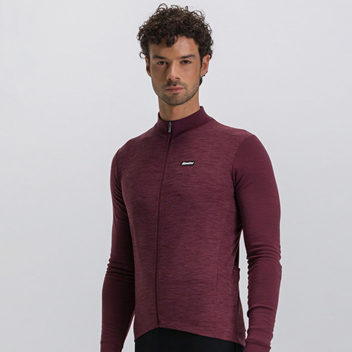 SANTINI PURE Jersey Langarm Burgund Rot