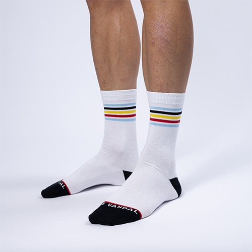 The Vandal - Casusal Velosocken Belgian Cycling Weiss